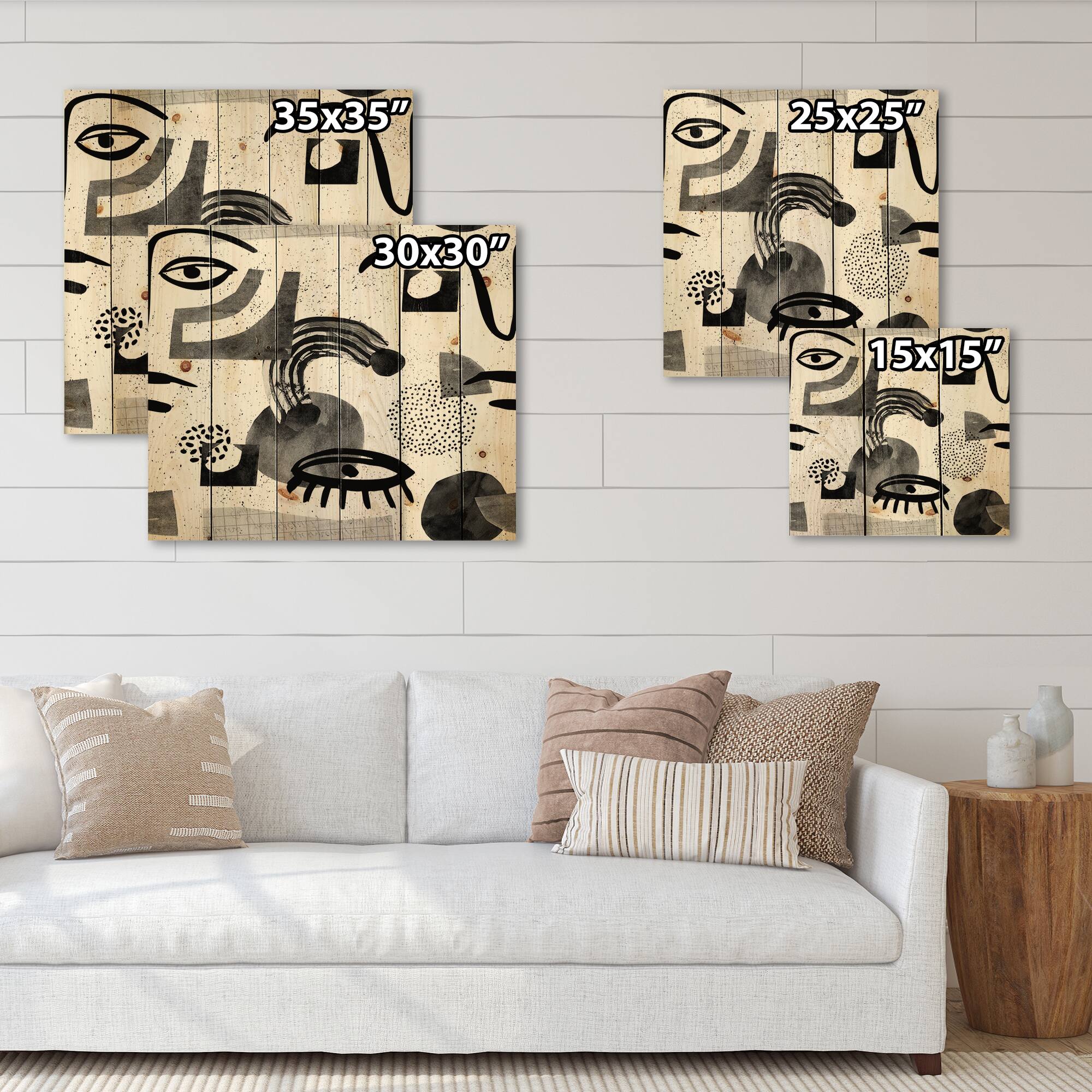 Designart - Collage of Eyes & Doodles In Contemporary Style II